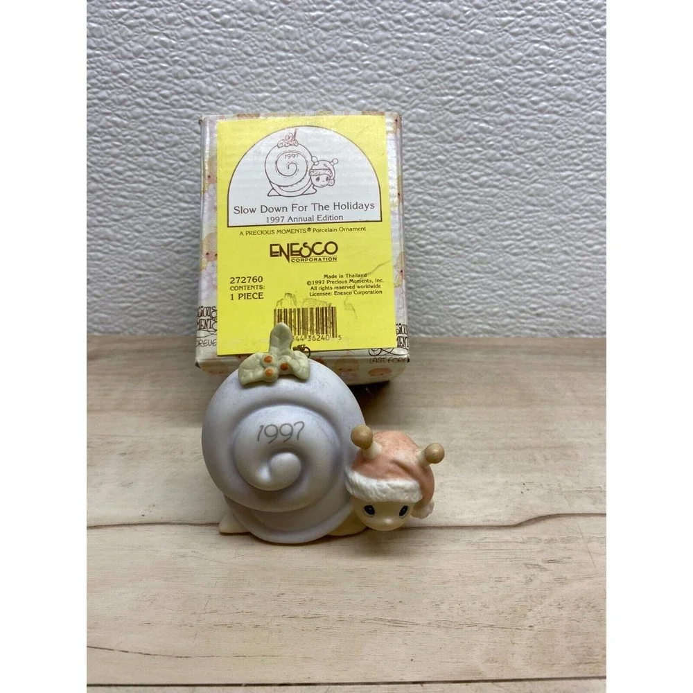 Vtg 1997 Enesco Precious Moments Slow Down For The Holidais Ornament 272760